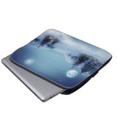 Winterwunderland in der Nacht Laptopschutzhülle (Vorne Knopf)