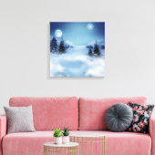 Winterwunderland in der Nacht Leinwanddruck (Insitu (Wohnzimmer))