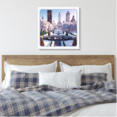 Winterwunderland in der Stadt Leinwanddruck (Insitu (Schlafzimmer))