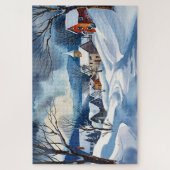 Winterwunderland in einer kleinen Stadt Puzzle (Vertikal)