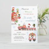 Winterwunderland Karneval Weihnachten Geburtstag Einladung (Stehend Vorderseite)