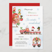 Winterwunderland Karneval Weihnachten Geburtstag Einladung (Vorne/Hinten)