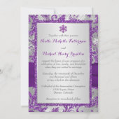 Winterwunderland, Kristallbuckle - Lila Einladung (Rückseite)