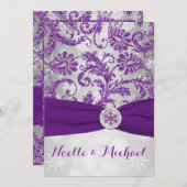 Winterwunderland, Kristallbuckle - Lila Einladung (Vorne/Hinten)