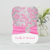 Winterwunderland, Kristallkuchen Hochzeit - Rosa 2 Einladung (Stehend Vorderseite)