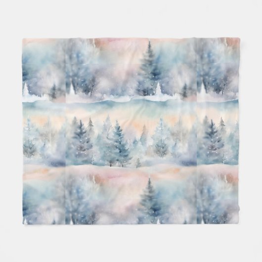 Winterwunderland - künstlerisch fleecedecke (Vorderseite (Horizontal))