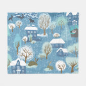 Winterwunderland: Landschaftliches Muster Fleecedecke (Vorderseite (Horizontal))