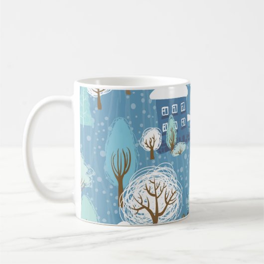Winterwunderland: Landschaftliches Muster Kaffeetasse (Links)