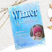 Winterwunderland mit Bild Einladung