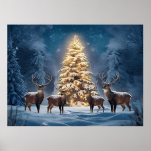 Winterwunderland mit festlichen Freunden 3DC Weihn Poster