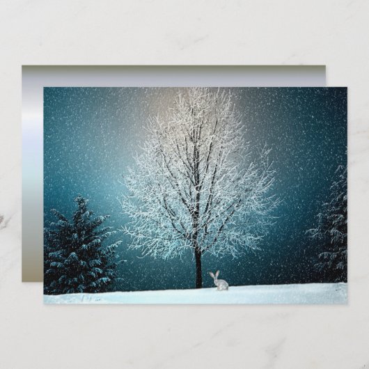 Winterwunderland mit Kaninchen (Vorne/Hinten)