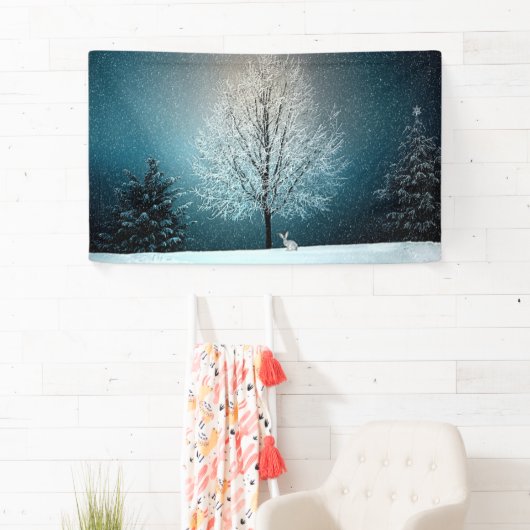 Winterwunderland mit Kaninchen Banner (Insitu)