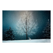 Winterwunderland mit Kaninchen Poster (Vorderseite)