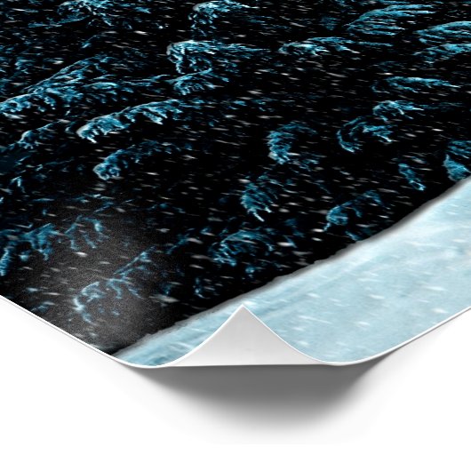 Winterwunderland mit Kaninchen Poster (Ecke)