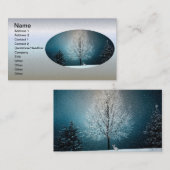 Winterwunderland mit Kaninchen Visitenkarte (Vorne/Hinten)