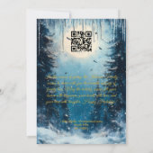 Winterwunderland mit Ornamenten und Familienbotsch Einladung (Rückseite)