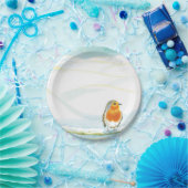 Winterwunderland mit Robin Illustration Pappteller (Party)