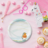 Winterwunderland mit Robin Illustration Pappteller (Party)