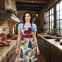 Winterwunderland mit verschneiten Landschaften und Schürze