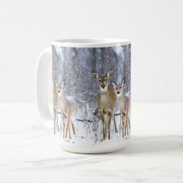 Winterwunderland mit weißem Hirschurlaub Kaffeetasse