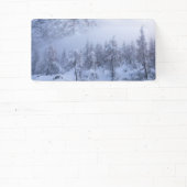 Winterwunderland, Nebel, Fichtenwald und Berge Banner (InSitu)