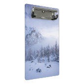 Winterwunderland, Nebel, Fichtenwald und Berge Mini Klemmbrett (Schrägansicht)
