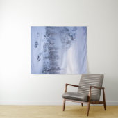 Winterwunderland, Nebel, Fichtenwald und Berge Wandteppich (Beispiel (Horizontal))