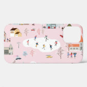Winterwunderland: niedliches Dorfmuster Case-Mate iPhone Hülle (Rückseite (Horizontal))