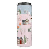 Winterwunderland: niedliches Dorfmuster Thermosbecher (Rückseite)