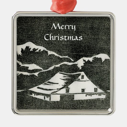 Winterwunderland-Ornament Silbernes Ornament (Vorne)