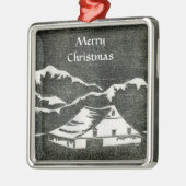 Winterwunderland-Ornament Silbernes Ornament (Links)