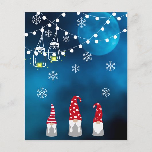 Winterwunderland Party Blauer Gnome Einladung (Rückseite)