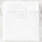 Winterwunderland, Pink & Mint Baby Dusche Gefallen Quadratischer Aufkleber (Tasche)