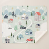 Winterwunderland: Polar Bären Weihnachten Sherpadecke (Vorderseite (Horizontal))