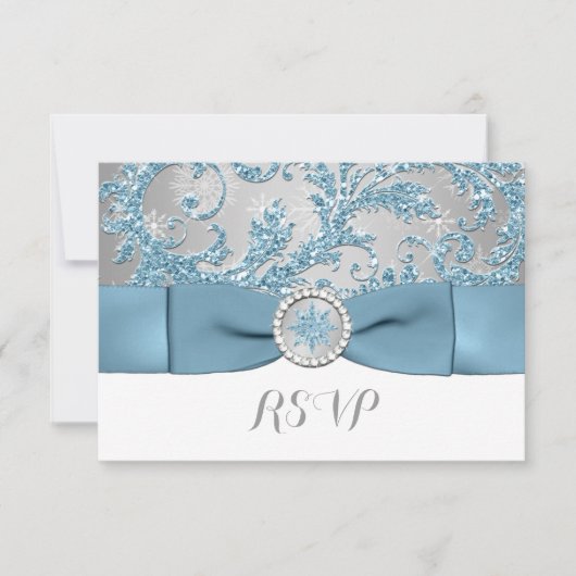 Winterwunderland, PRINTED BUCKLE Wedding RSVP 3 (Vorderseite)