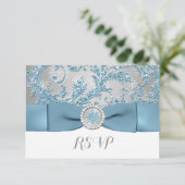 Winterwunderland, PRINTED BUCKLE Wedding RSVP 3 (Stehend Vorderseite)