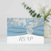 Winterwunderland, PRINTED BUCKLE Wedding RSVP 4 (Stehend Vorderseite)
