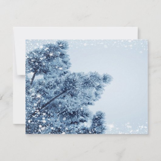 Winterwunderland, Schnee, Schneeflocken Probe Aben Einladung (Rückseite)