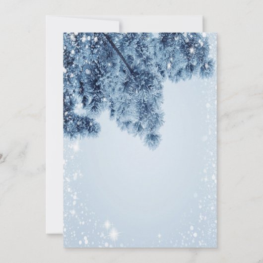 Winterwunderland, Schnee, Schneeflocken Quinceañer Einladung (Rückseite)