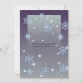 Winterwunderland Schneeflocken Kleid 16 . Geburtst Einladung (Rückseite)