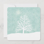 Winterwunderland, Schneekiefern Weihnachten Einladung (Rückseite)