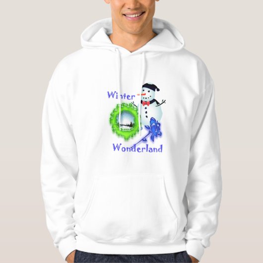 Winterwunderland, Schneemann, Rose Hoodie (Vorderseite)