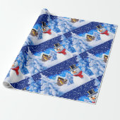 Winterwunderland Schneemann Weihnachtsverpackung Geschenkpapier (Ungerollt)