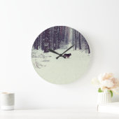 Winterwunderland: Schneewald Große Wanduhr (Zuhause)