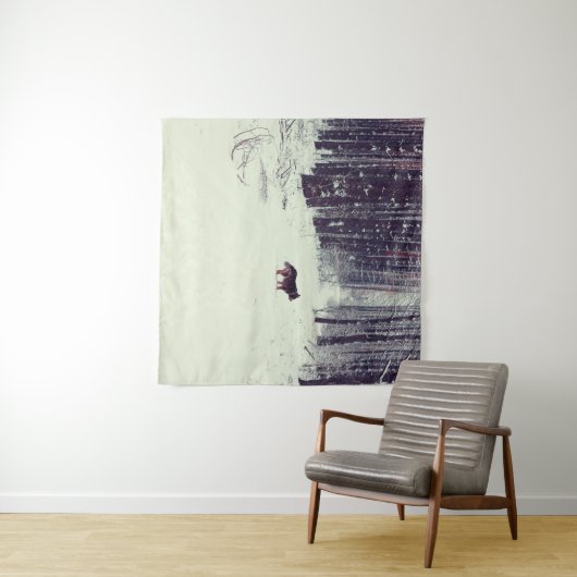 Winterwunderland: Schneewald Wandteppich (Beispiel (Horizontal))