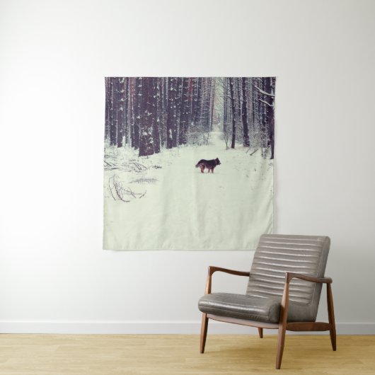 Winterwunderland: Schneewald Wandteppich (Beispiel)