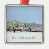 Winterwunderland Silbernes Ornament (Vorne)