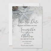 Winterwunderland Silberschneemaschine Hochzeit Save The Date (Vorderseite)