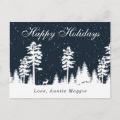 Winterwunderland Silhouette Weihnachten Postkarte (Vorderseite)