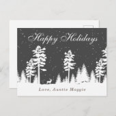 Winterwunderland Silhouette Weihnachtsfeiertage Po Postkarte (Vorne/Hinten)